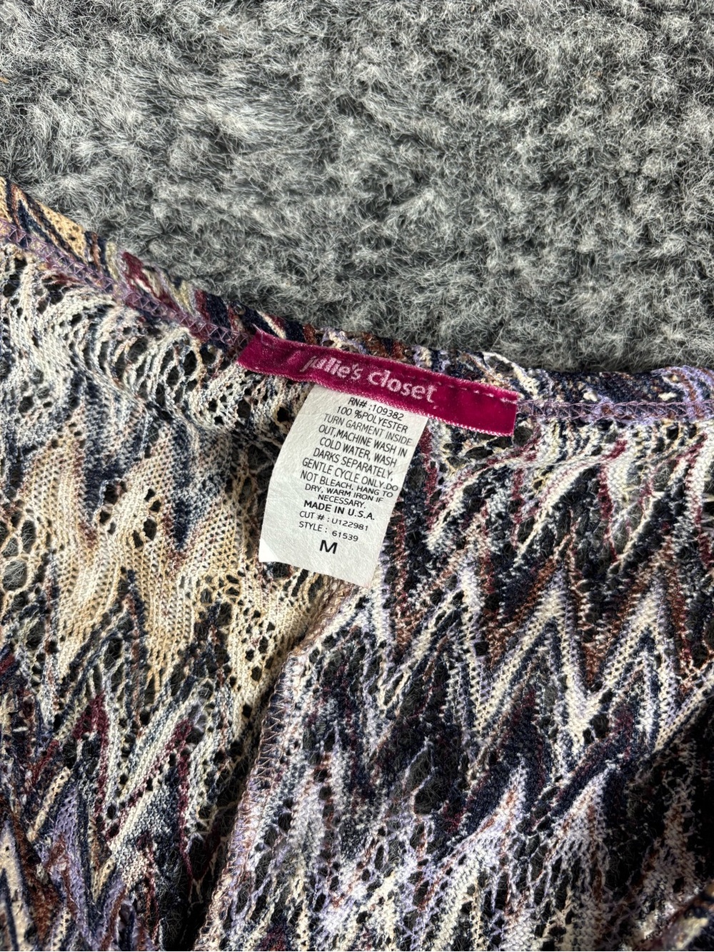 julie's closet Multicolor Chevron Top in Purple and Tan - Picture 5 of 9